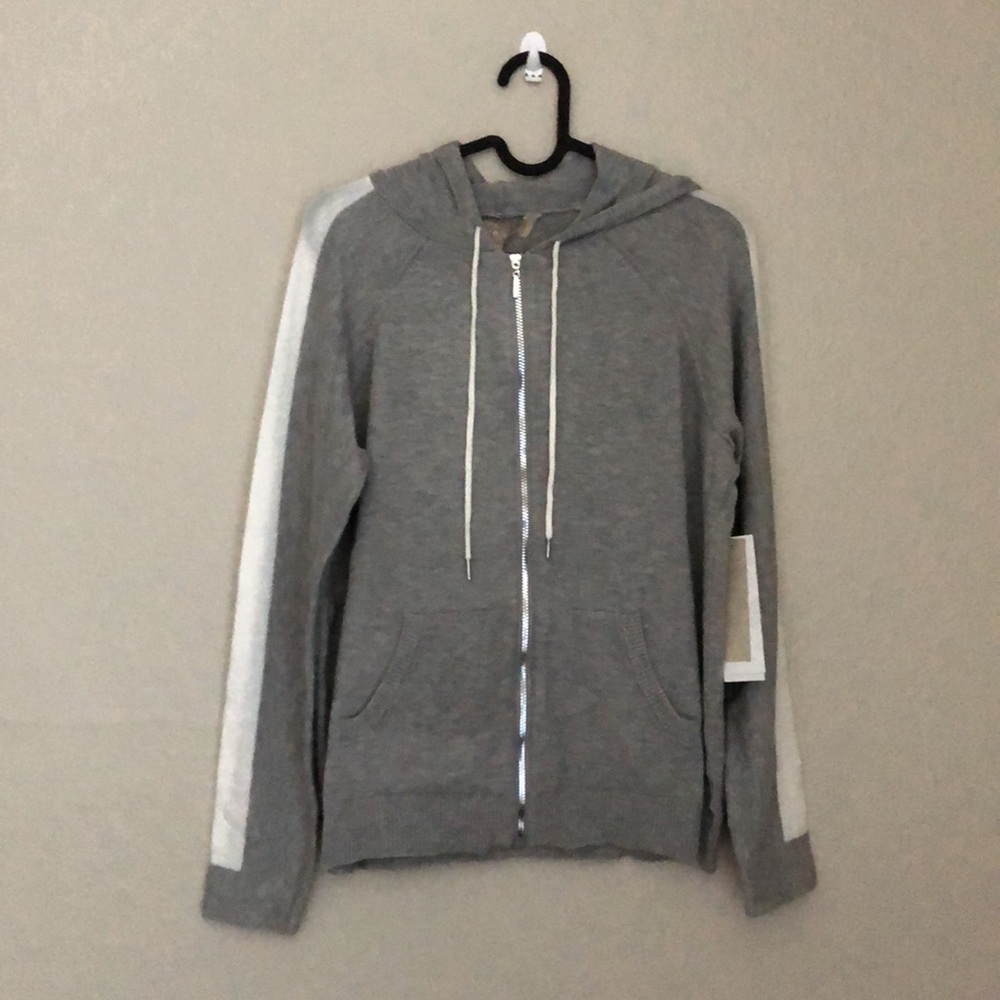 Racing Stripe Full Zip Hooded Sweater size Small - Picture 1 of 11